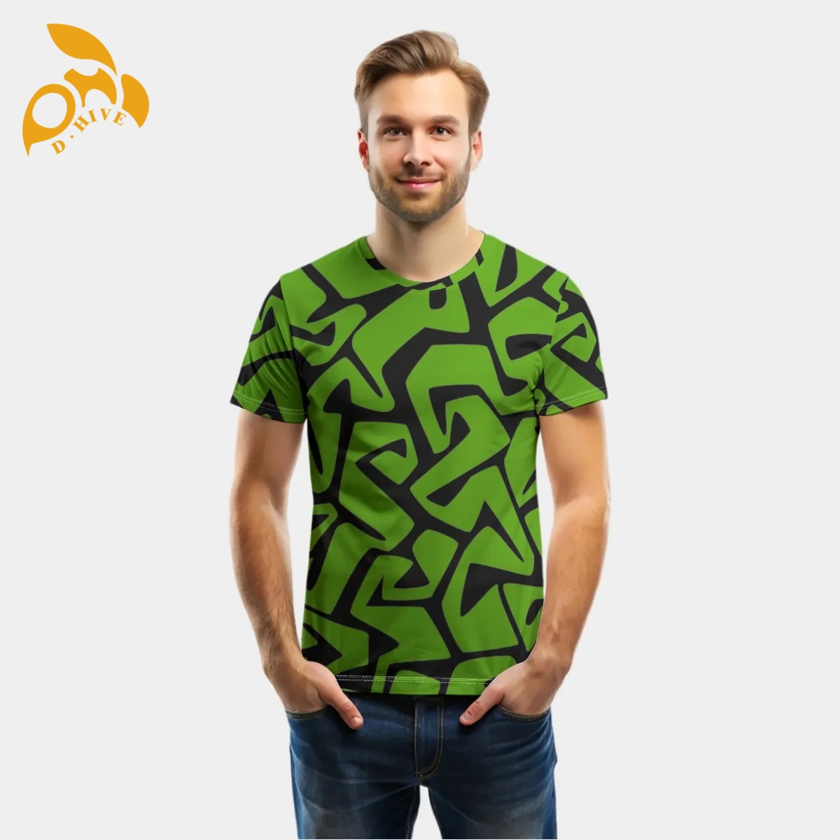 free shipping of customized fashionable All-Over Print Men's O-Neck Sports T-Shirt High-quality attractive popular classic comfortable soft