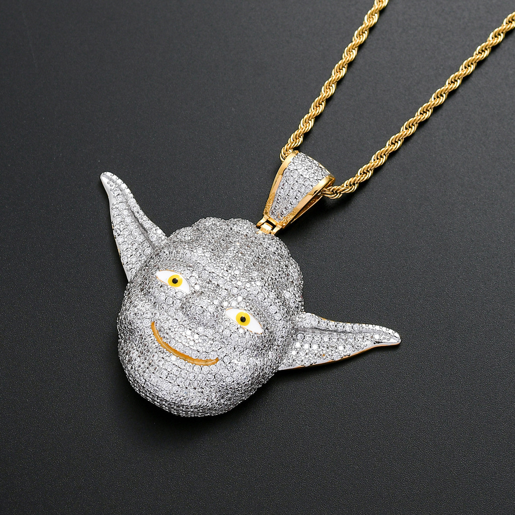 Moissanite Jewelry Cartoon Character Hip Hop Pendant Iced Out Diamond Punk Necklace Swag Accessory Pass the diamond tester