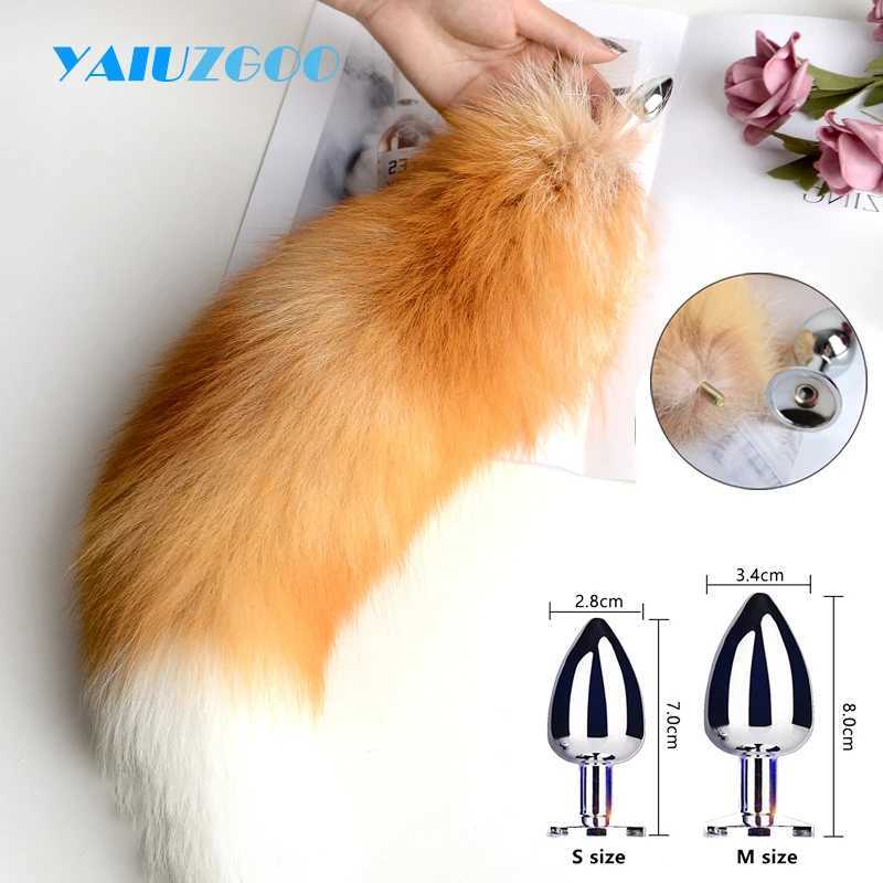 Separable Anal Plug Fox Tail Woman Cosplay Play Toy Natural Long Fox Tail Butt Plug Anal Sex Toys for Adult Products Couples W250624