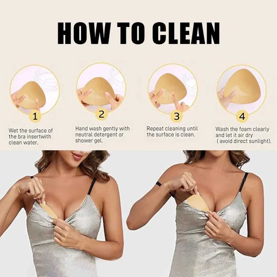 Pair Double Sided Adhesive Sticky Bra Inserts Push Up Thick Sponge Ultra Breast Lift Pads Women Swimsuit Bikini Cup Enhancer W250624