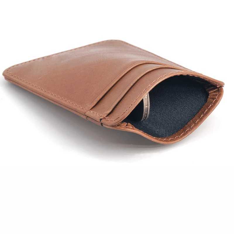 Premium Cowhide Slim Card Holder Wallet for Men Women - Compact ID Pocket Organizer XJ250624