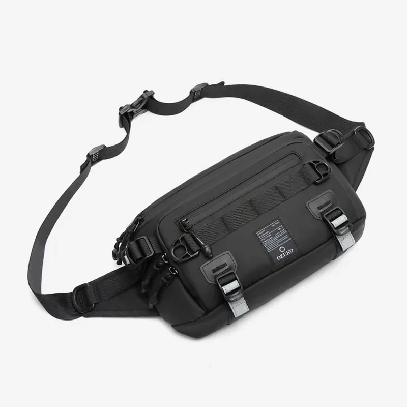 OZUKO Tactical Bag Fanny Pack Outdoor Sports Multifunction Waterproof Male Chest Mens Crossbody Bags 250624
