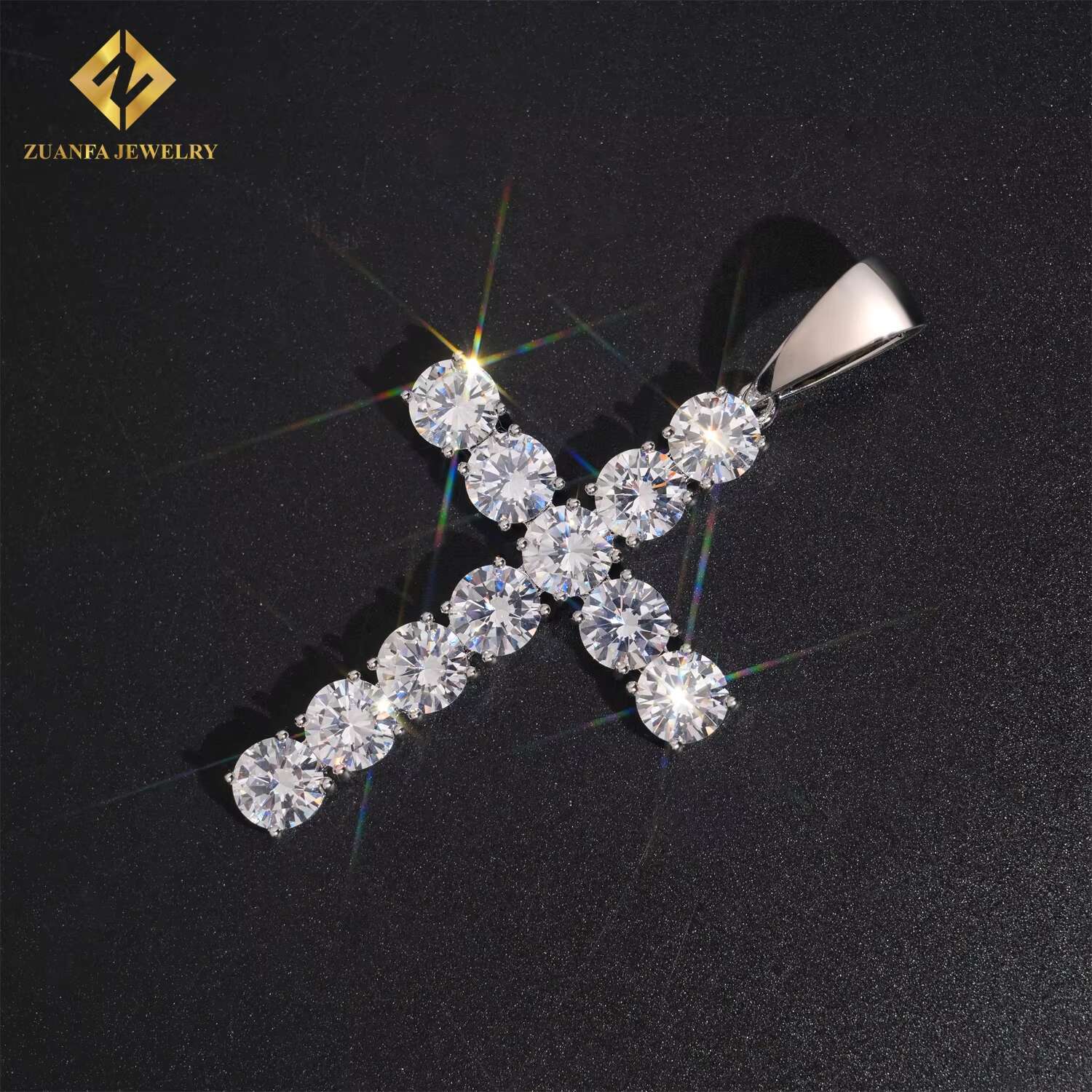 Hip Hop Iced Out Jewelry Zircon Small Cross Pendant Men Women Rose Gold Plated Rhodium Plated Gold Plated Pendant