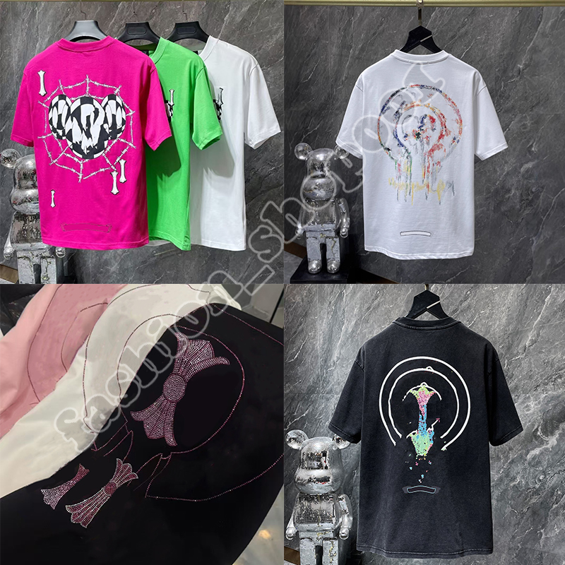 Chrome mens t shirt designer t shirts graphic tee clothing Retro hipster fabric graffiti Lettering foil print Vintage coloeful oversized fitting ture size s-xl