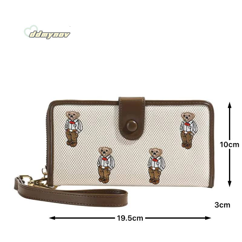 Cute Bifold Large Capacity Zipper Wallets with Handle Women Versatile Coin Purse Card Holders Clutch Luxury Designer Long Wallet ddmynov