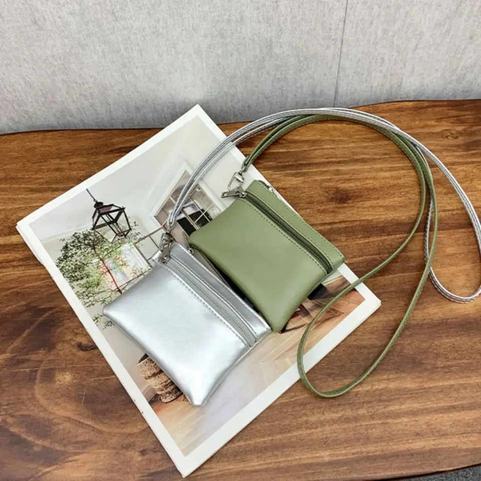 Solid Color Hanging Neck Coin Purse Leather Lanyard Hanging Neck Wallet Keys Cards Lipstick Earphone Small Storage Bag R250624