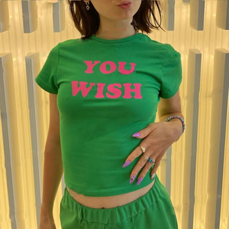 Vintage Letter printing Tops Summer Goth Graphic Print Y2k Crop Top Harajuku O-neck Short Sleeve Punk Tee Tops Female T Shirts 250617