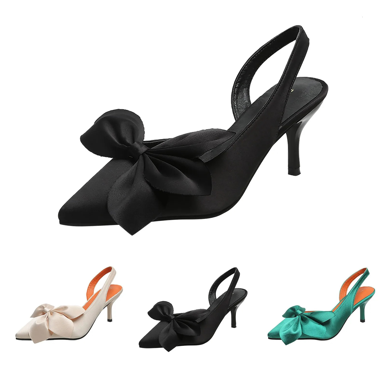 Slim Sandals For Women High Heels For Women Sexy Elegant Black Green Black White Shoes Womens Water Sandals Sapatos Femimino 250624