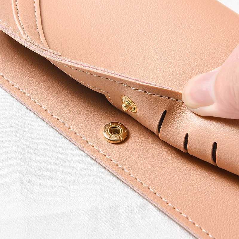 Minimalist Ultra-Thin Womens LG Wallets for Checkbook Holder PU Leather Hasp Bifold Female Slim Coin PurseXJ250624