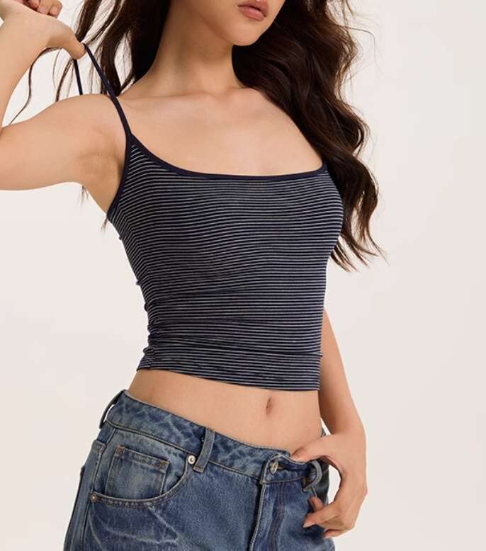 Trendy Niche Striped Design For Women With Drawstring Loose Casual Straight Draped Floor-Length Pants B5