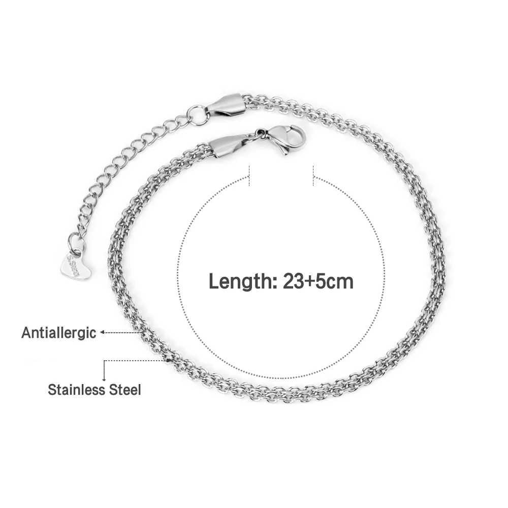 New Modern Womens Fashion Delicate Twist Chains Anklets Stainless Steel Gold Color Foot Bracelet Summer Beach Party Accessory U250624
