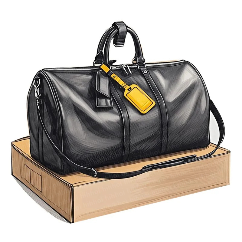 Designer Classic 45cm 50cm Travelling Luggage Men's Leather Large Capacity Handbag Men Women Shoulder Bag Easily organise your round-the-world travels