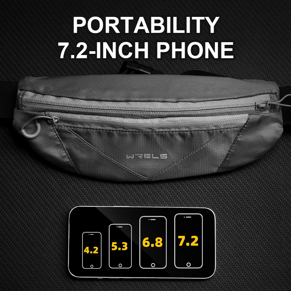 WRELS Man/Woman Running Sports Belt Wasit Pack Pockets Marathon Jogging Bag Outdoor Sports Cycling Phone Waist Bags Waterproof 250624