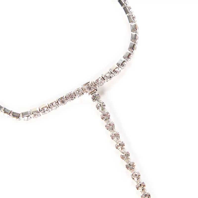 Stonefans Simple Rhinestone Toe Anklet for Women Summer Beach Trendy Shiny Barefoot Foot Chain Jewelry Accessories Boho Wedding U250624