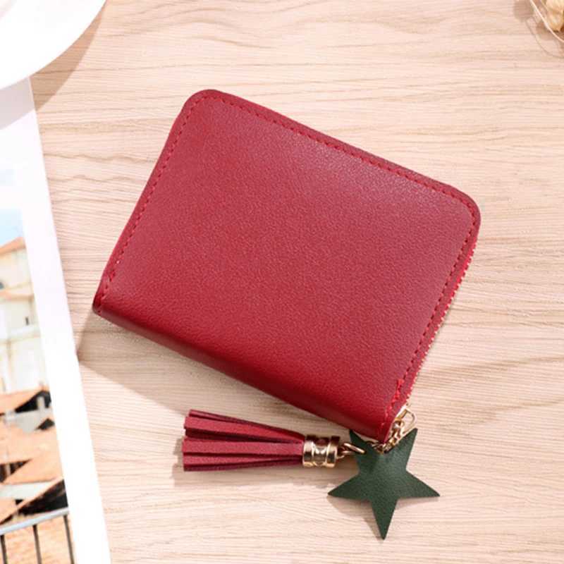 Women Small Wallet Ladies Mini Tassel Wallet Cute Girl Short Zipper Lovely Pu Leather Coin Purse Female Hand Wallet Purse XJ250624
