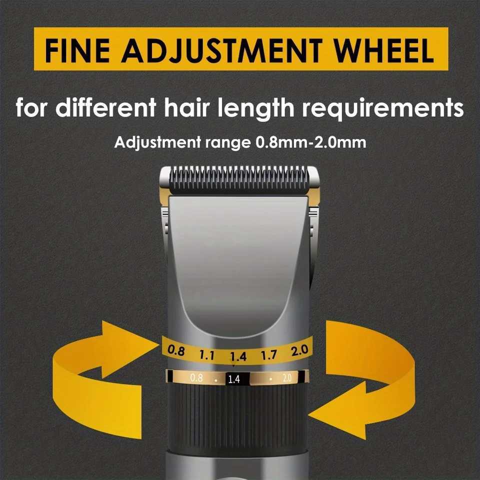 SURKER Professional Hair Clipper Ceramic Blade Male Hair Trimmer LED Display Haircut Machine USB Charging XJ250624