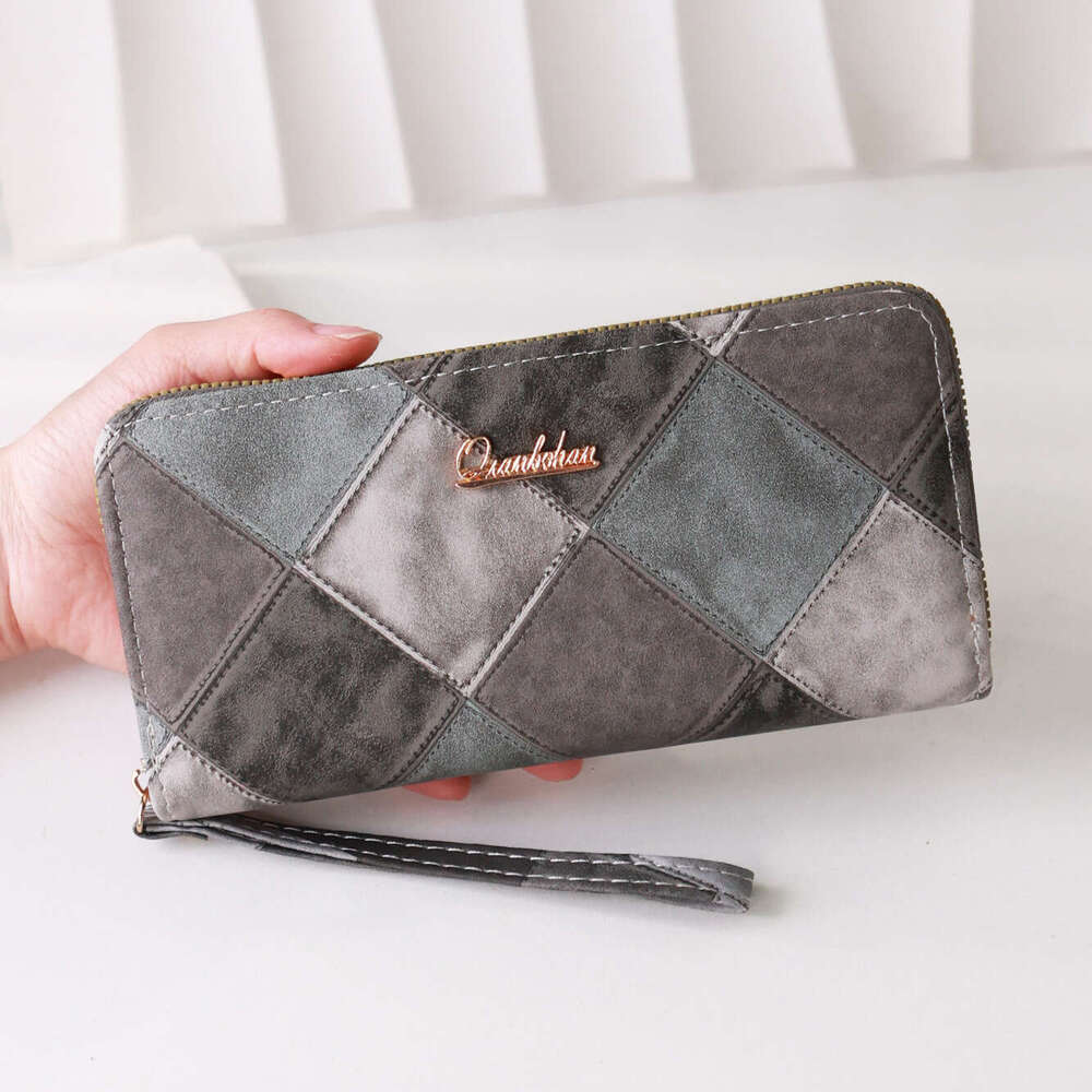Secret Code Shipment New Korean Style Fashion Women's Long Spliced Color-Block High-End Wallet Purse for Women