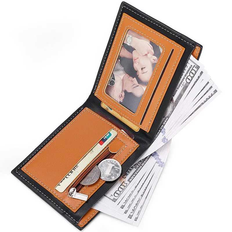 2024 Carb Fiber Men Wallets Zipper Horizontal Wallet Men PU Leather Plaid Coin Purse Multifunctional Card HolderXJ250624