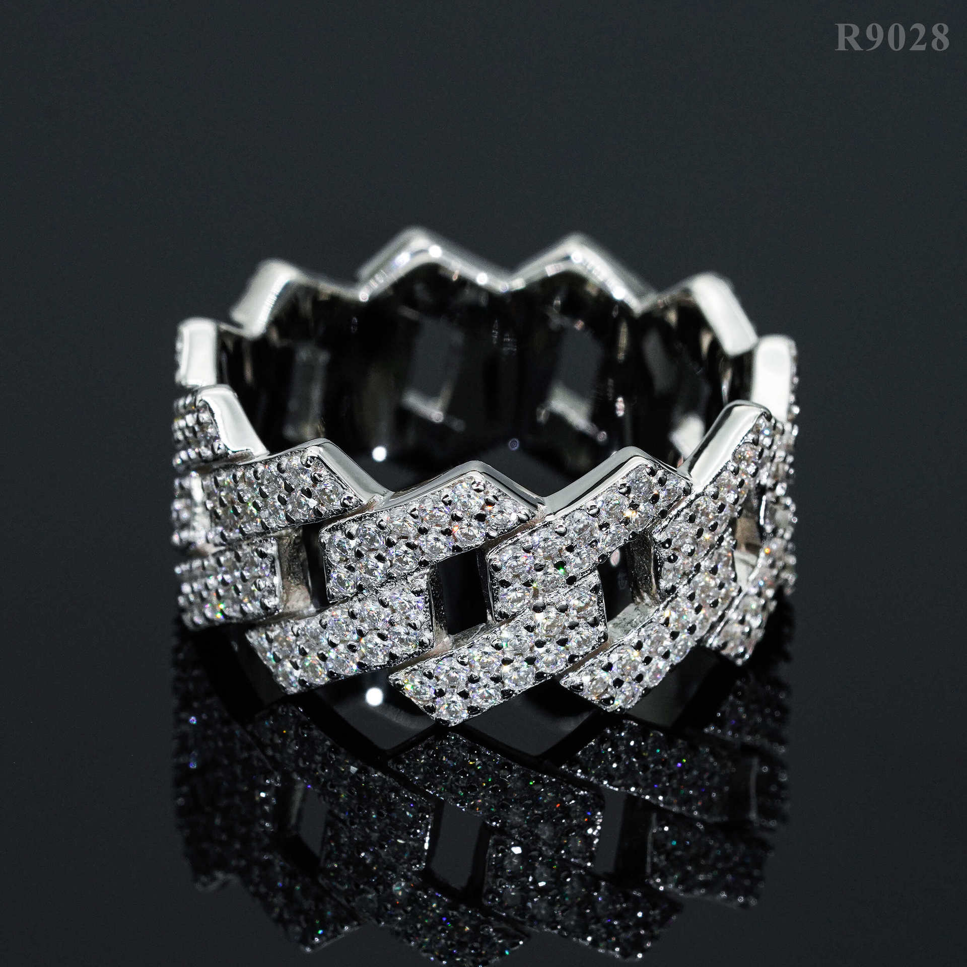 New GRA Certificates 925 Silver Pass Diamond Tester Moissanite Diamond Iced Out Jewelry Hip Hop Ring Cuban Band Ring Men