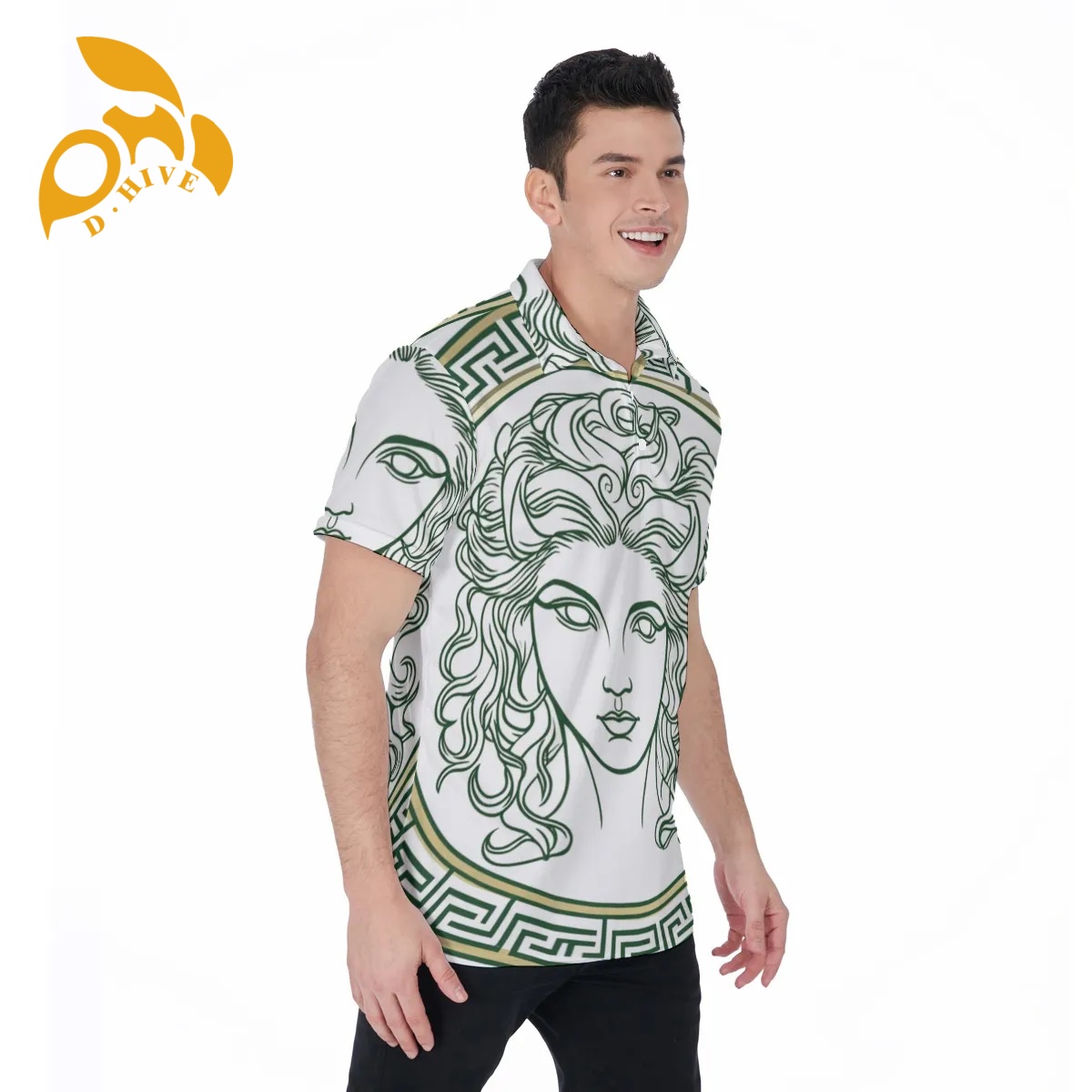 free shipping new design All-Over Print Men's Polo Shirt Collar Jersey High-quality fabric Fashionable style Skin-friendly breathable classic pop