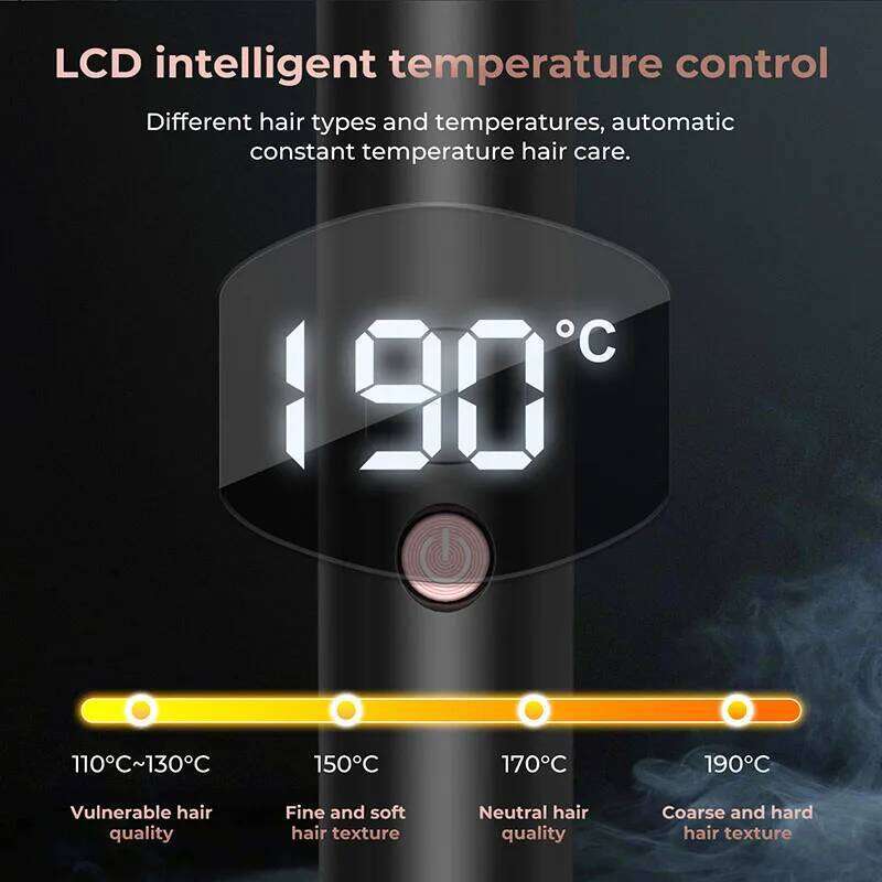 3-in-1 Heated Brush Ionic Curler Straightener with Anti-Scald Electric Curl Wand Curling Iron Hair Styling Tools N