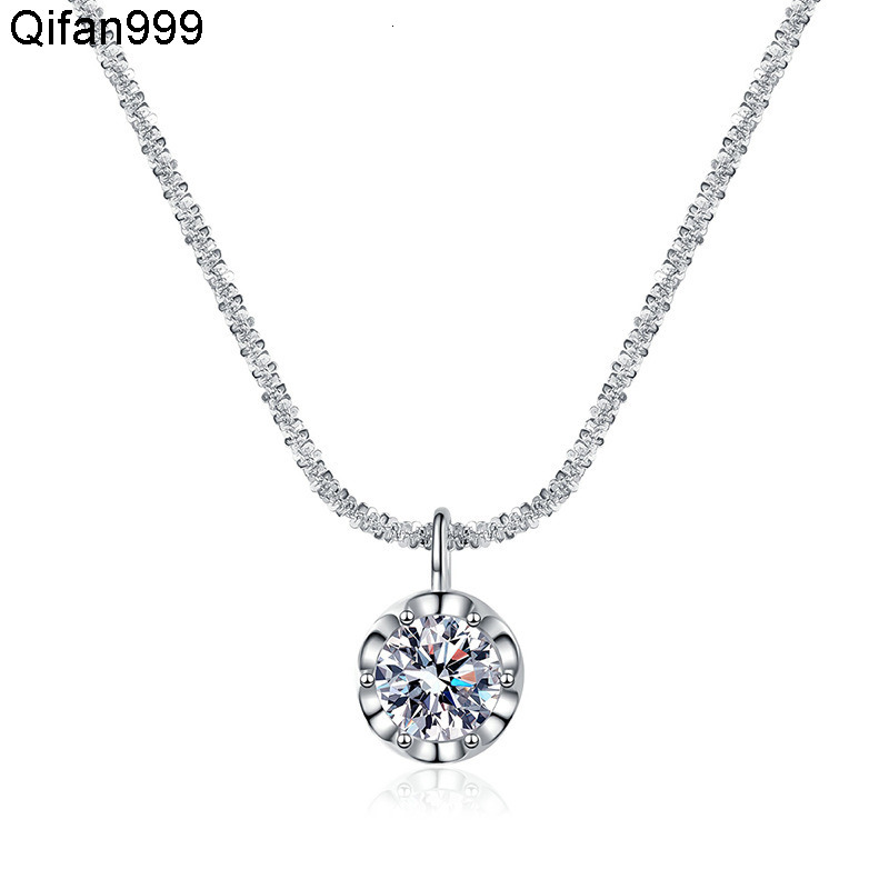 Lerca New Arrival S925 Silver Sterling 1Carat Moissanite Diamond Pendant Charming Necklace for Women
