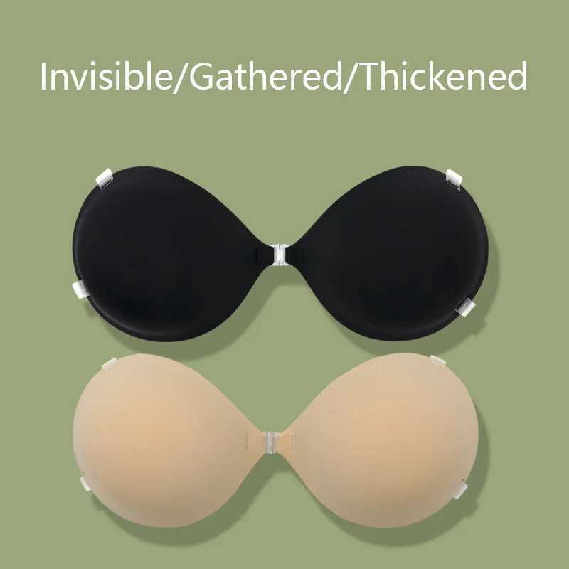 5cm Thick Women Adhesive Bra Breathable Hole Silicone Nipple Tape Front Buckle Push Up Bra Small Chest Push Up Bra Nipple Tape W250624