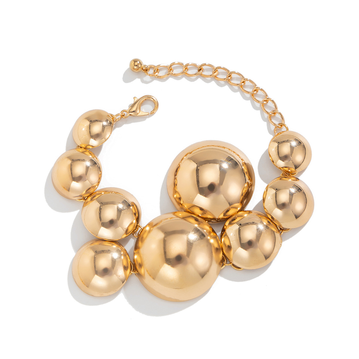 French Style Irregular Round Pendant Niche Geometric Texture Smooth Necklace