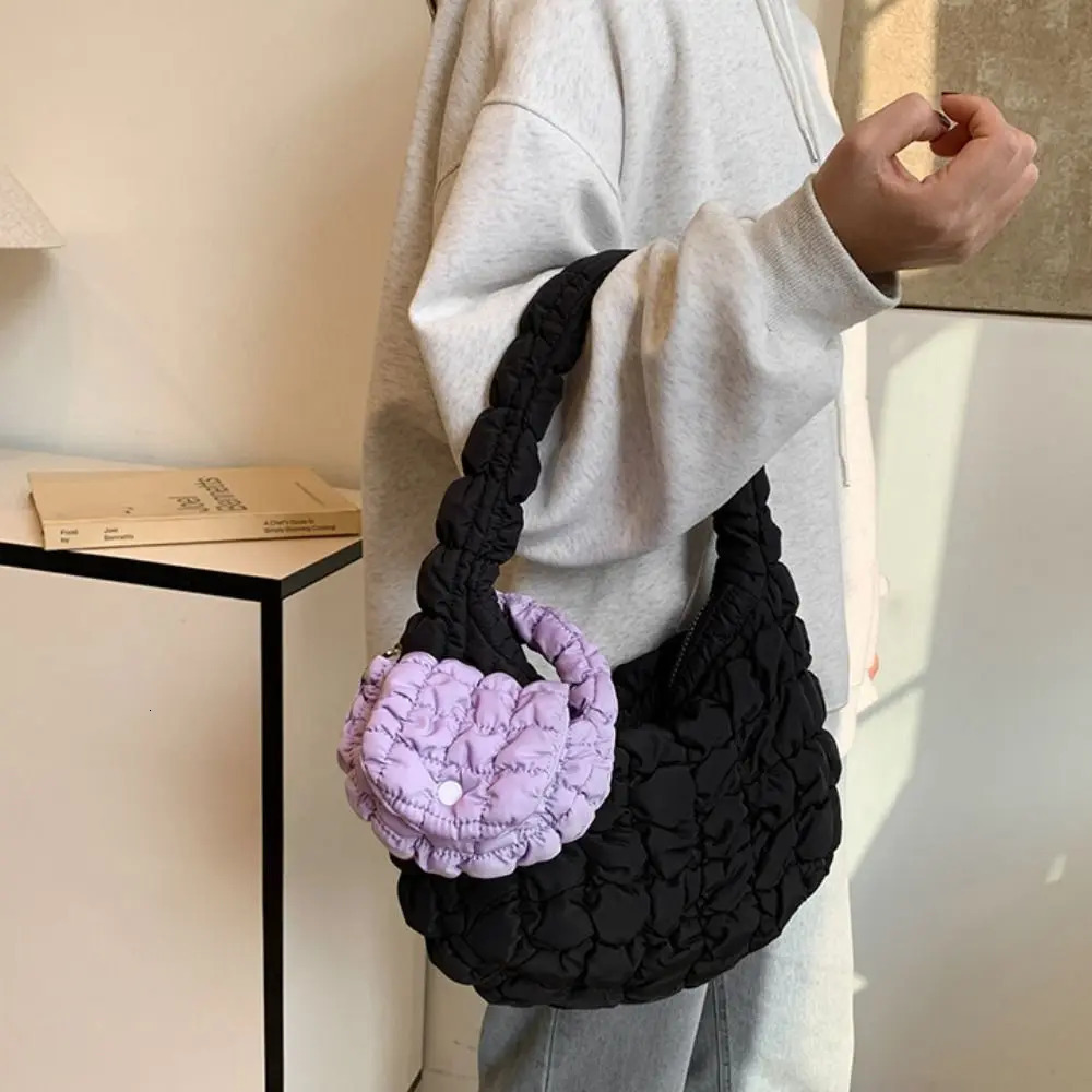 Cute Solid Color Cloud Pleated Coin Purse Mini Handbag Sling Small Wallet Korean Style Hanging Card Bag Travel R250624