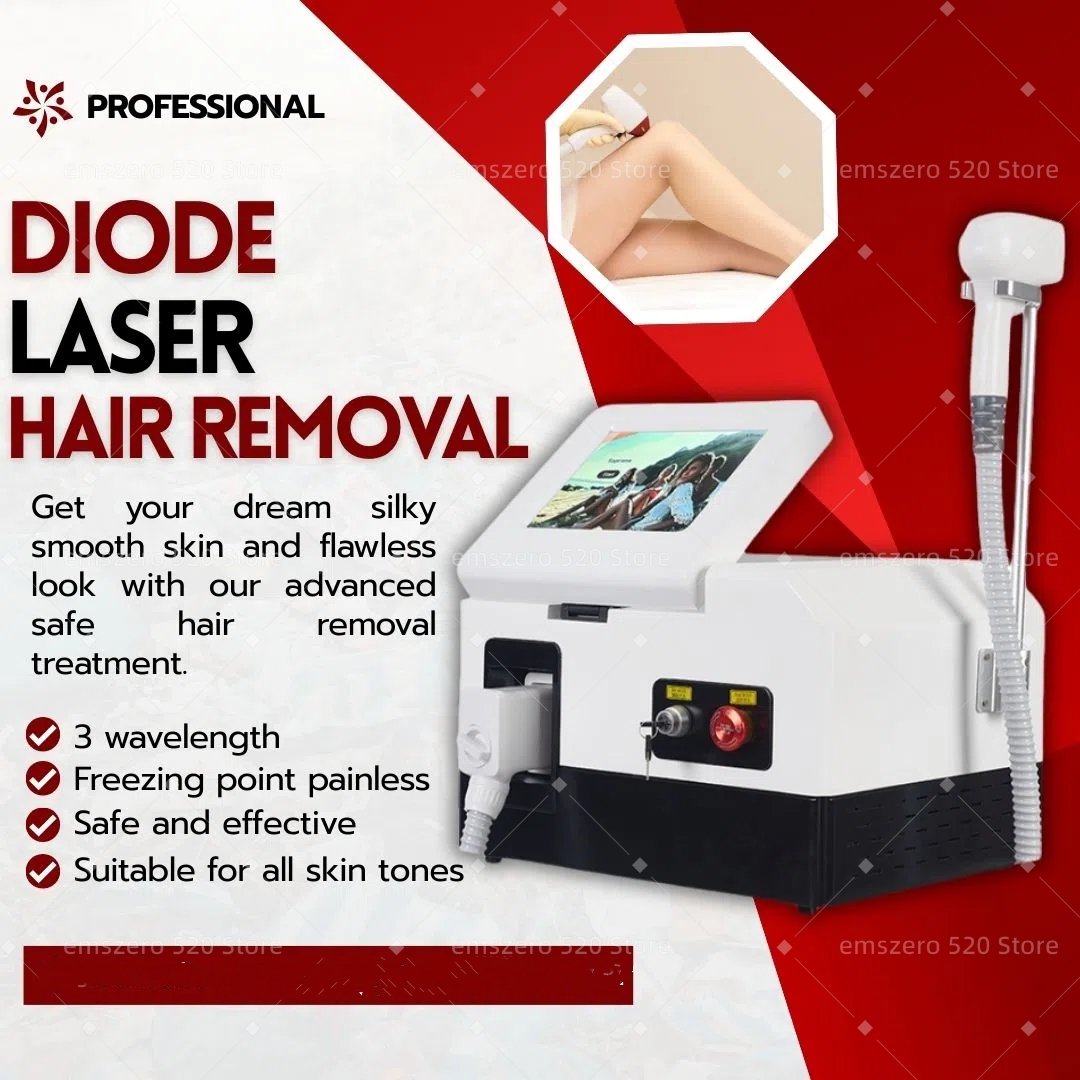 HOT Laser Diode 808 Diode Hair Removal Device High Power Professional 3 Wavelength 755 1064nm Diode Laser Epilator Machine