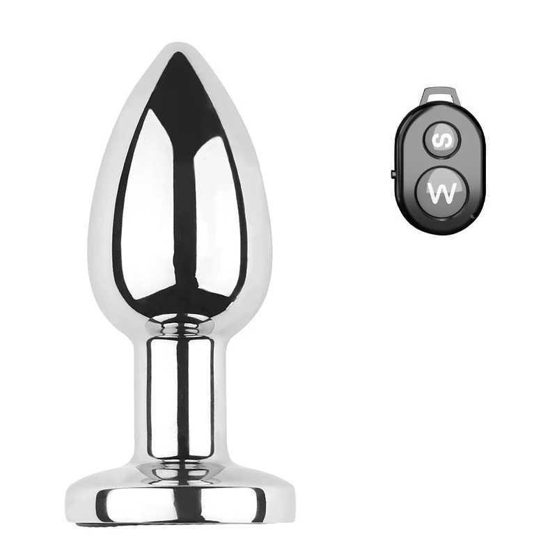 10 Modes Wireless Remote Control Metal Anal Butt Plug Vibrator For Women Men Masturbation Sex Toys W250624
