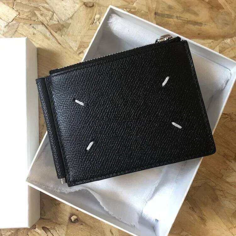 Mm6 Genuine Leather Small 2024 New Versatile Multi Slot Zero For Men And Women's Short Wallet