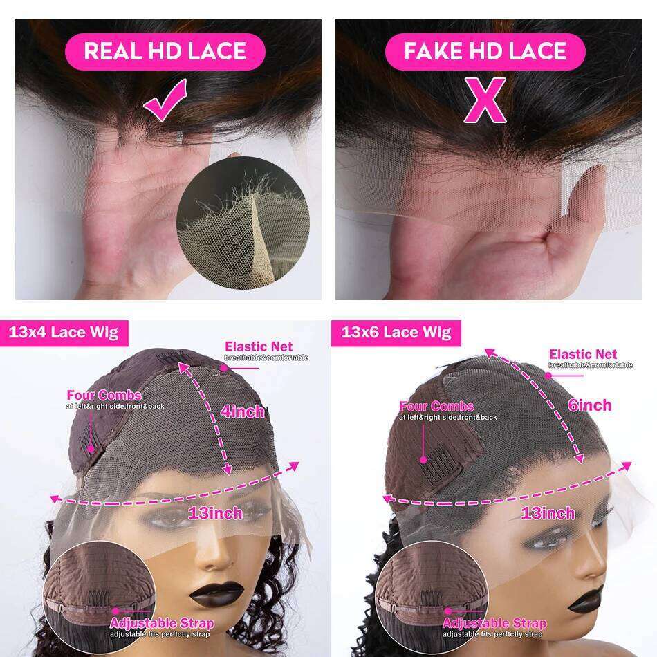 250 Density 30 32Inch 1B/30 Black Brown Body Wave 13x6 HD Frontal Human Hair Wig Color Ombre Highlight 13x4 Lace Front Wigs