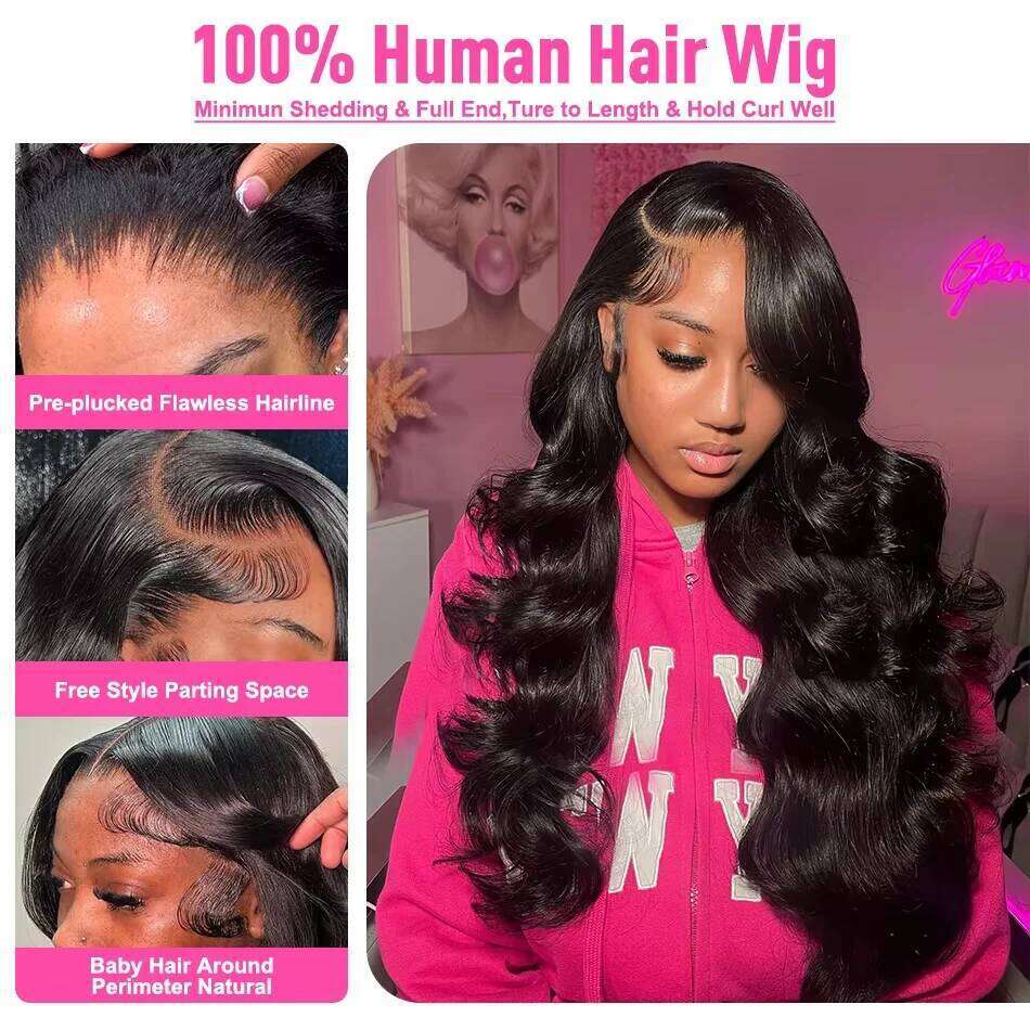 220 Density 30 40 Inch Body Wave 13x6 Hd Frontal Wig Human Hair BrazilianLace 5x5 Lace Front Wigs For Women