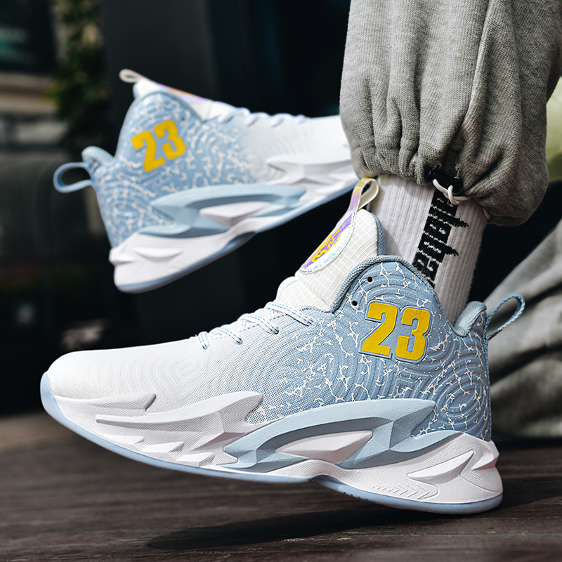 902-Men's Anti-Slip Outdoor Shoes Men's Combat Boots Sneakers Autumn and Winter Combat Rubber Sole Youth Student Basketball Shoes