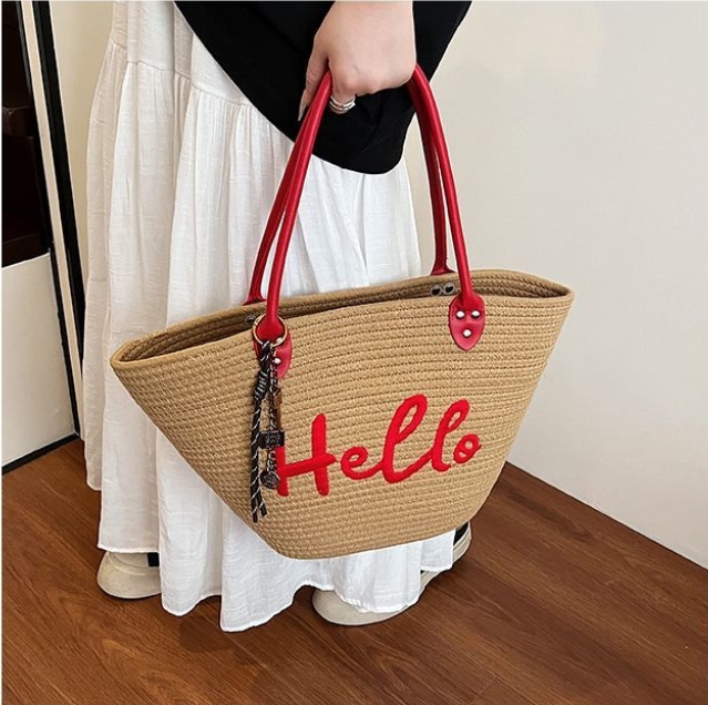 Free Shipping Straw Knitted Purses and Handbags Women Shoulder Bags Straw Woven Side Bag for Ladies Woman Handbag Beach Bag5
