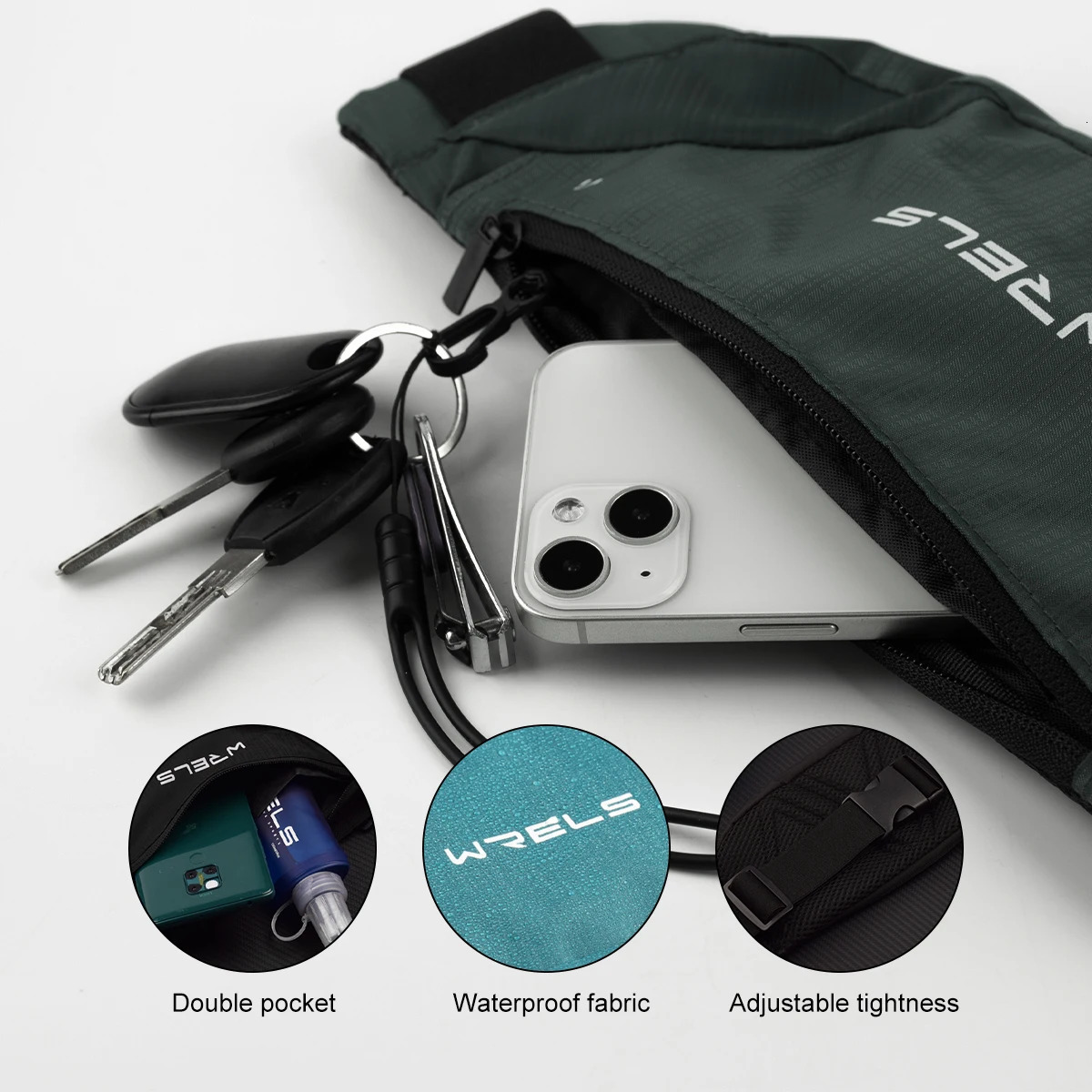 Outdoor Running Fitness Waist Bag Ultra-thin Mobile Phone Elastic Sports Waterproof Close-fitting Mobile Phone Bag Waterproof 250624