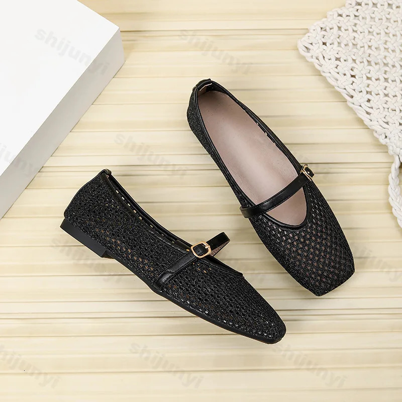 Women Ballet Flat Shoes Mesh Breathable Casual Comfortable Hollow Out Mary Jane Summer High Quality Womens Shoes 250624