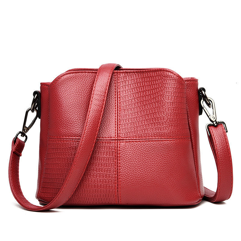 Crossbody for Women 2024 New Soft Leather Ladies Simple Casual Bucket Small Multi-layer Shoulder Bag