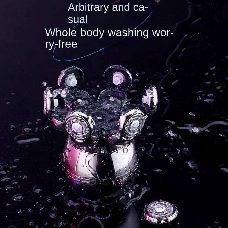 Detachable Head Shavers, LARGNER 5 In 1 Electric Razor Ipx7 Waterproof For Bald Men, Wet Dry LED Display Rechargeable 7D Rotary