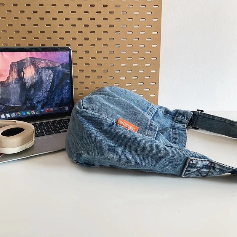 Quality Blue Denim Fabric Crossbody Bags Multipocket Messenger Bag Big Capacity Shoulder Shopper Tote Latest Women Handbag 250624