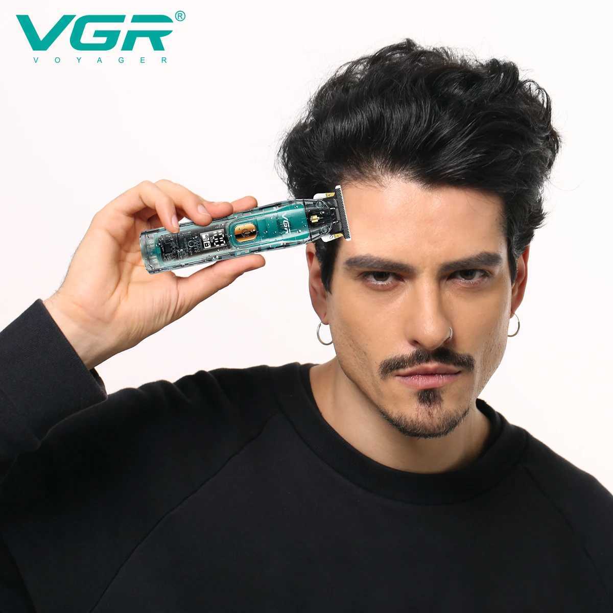 VGR Hair Trimmer Cordless Hair Cutting Machine Rechargeable Hair Clipper Professional Clipper Transparent Trimmer for Men V-961 XJ250624