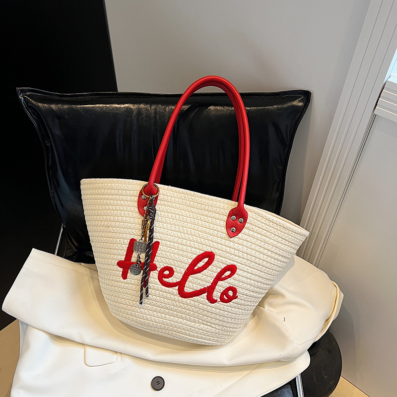 Free shipping designer bag New Women Bag Korean Style Woven Bag Handbag Beach Vacation Bag Lazy Shoulder Bag