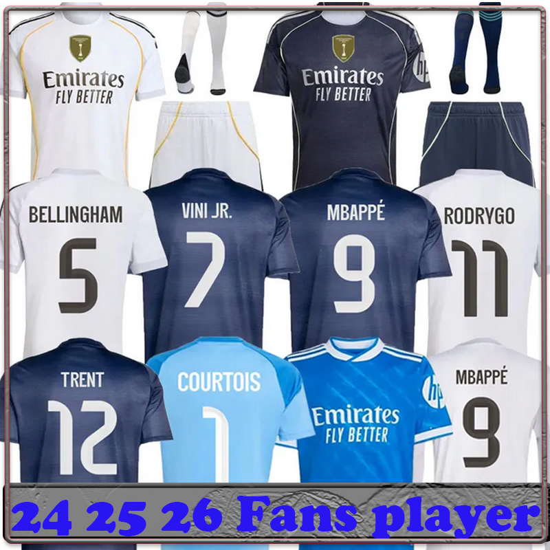 Real MBAPPE soccer jerseys MAdriDs BELLINGHAM 2025 26 VINI JR RODRYGO VAERDE TCHOUAMENI Modric Mens kids kit home away 3rd football shirt set Uniforms S-4XL