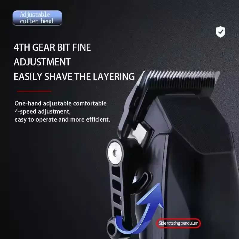 Kemei Professional Hair Clipper Cordless Hair Beard Trimmer For Men Electric Rechargeable Adjustable Lithium Haircut Machine Kit XJ250624