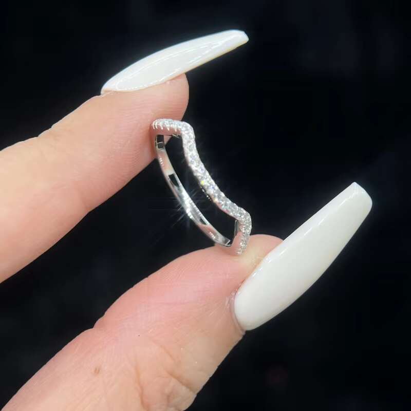 Luxury vvs 1 Ct 6.5Mm Halo Moissanite Diamond Wedding Ring Set Pure S925 Sterling Silver for Women Jewelry