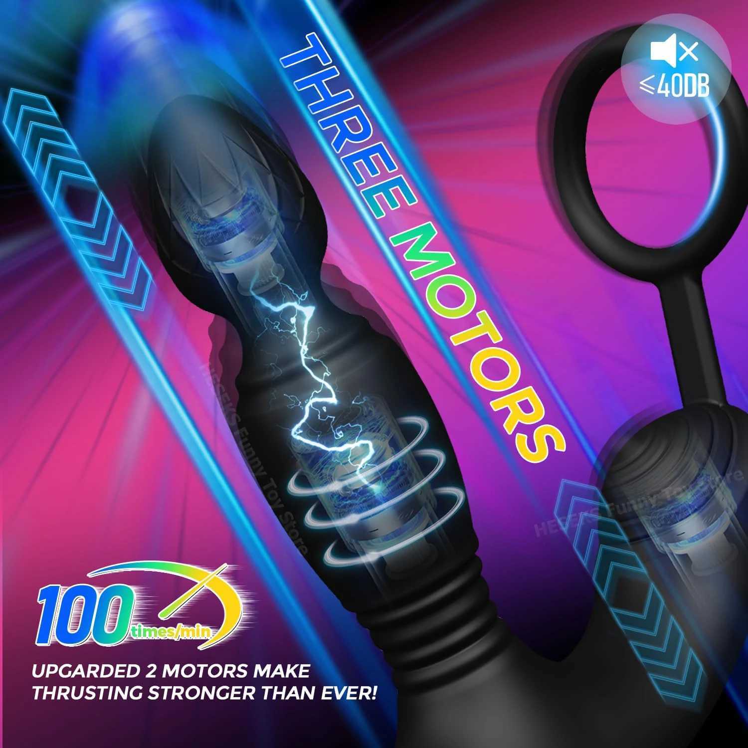 HESEKS Prostate Massager Anal Plug with Cock Ring 9 Thrusting Vibrating Vibrator Remote Control Sex Toys for Men 18+ W250624