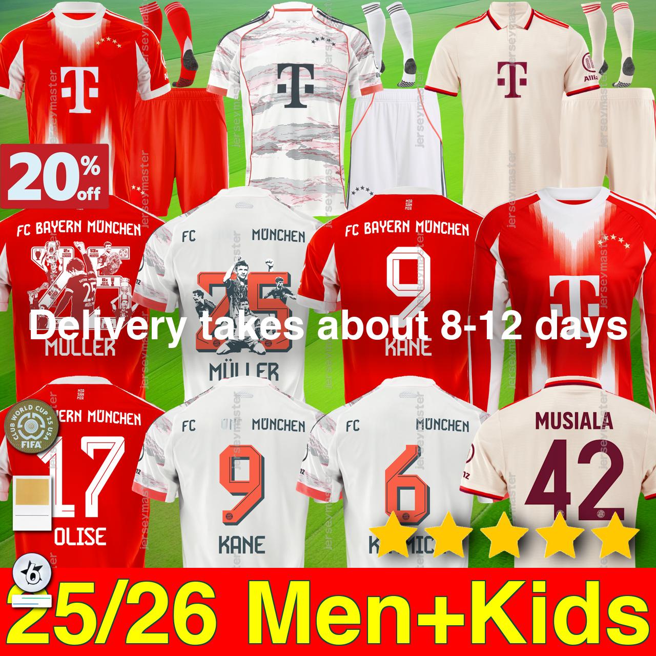 24 25 26 KANE soccer jerseys SANE football shirt MUSIALA GORETZKA GNABRY BAYERNS mUNIch camisa de futebol men kids kits KIMMICH fans player sets