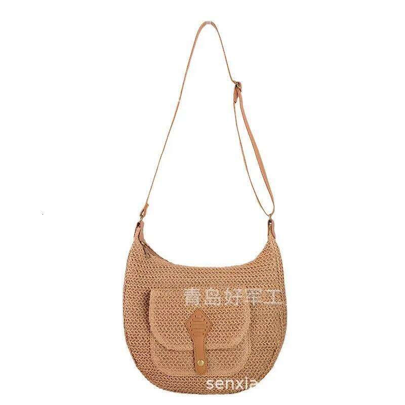 Simple And Fashionable Straw Bag, Single Shoulder Paper Rope, Forest Woven Beach Ladies' Crossbody Casual Bag