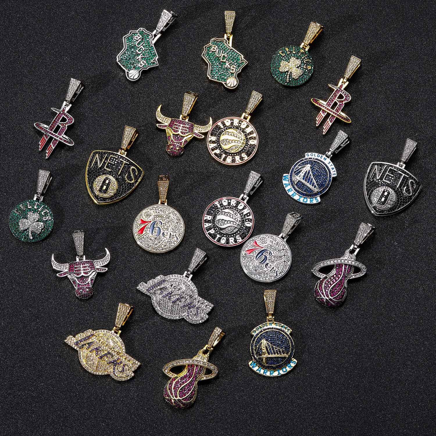 Luxury Moissanite New Arrival Lakers Hip Hop Pendant Diamond Studded Fan Memorial Necklace Pass the diamond tester